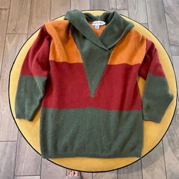 VTG Richard & Co Preppy Lambswool Angora Hooded Sweater Sz S Soft Luxe Lagom - Picture 2 of 7